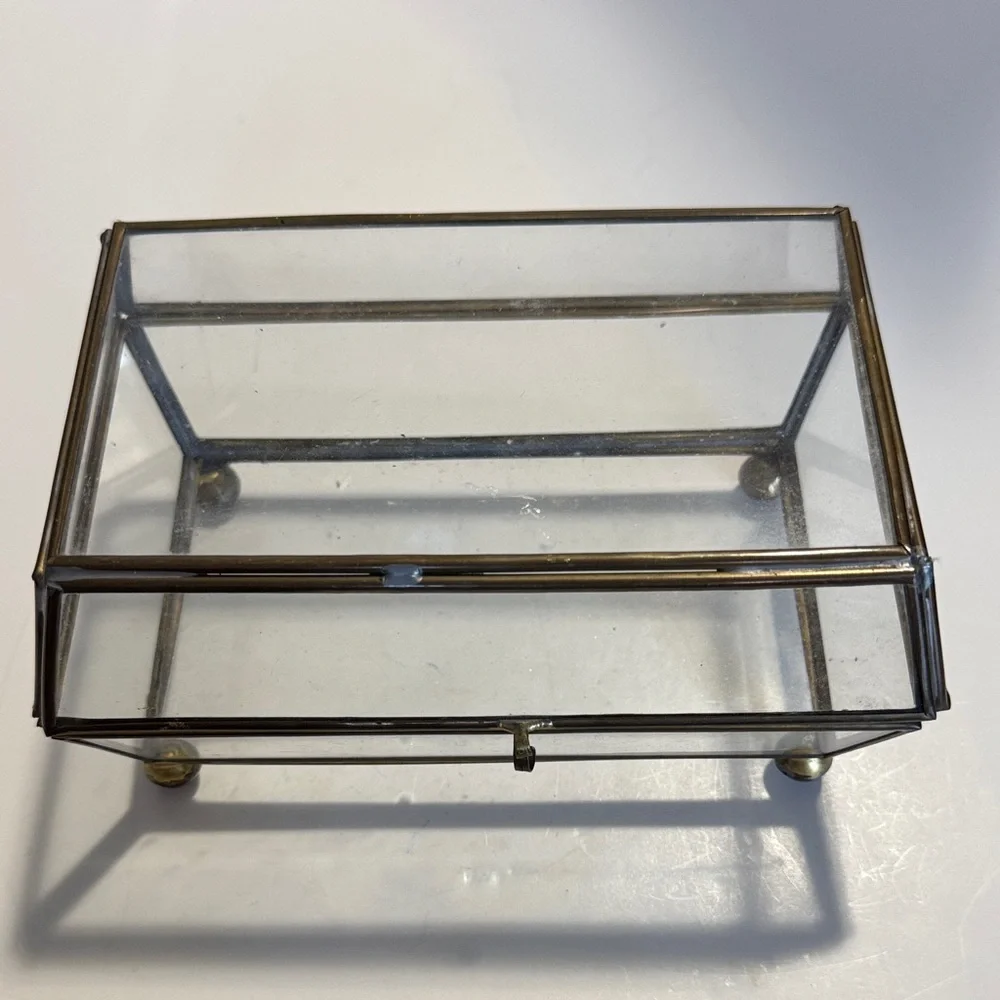 Elegant Vintage Glass and Brass Display Box